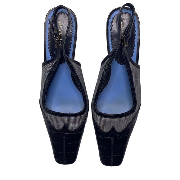 Liz Claiborne Womens 9M Spark Crocodile Embossed Leather Slingback Heels - Picture 2 of 8